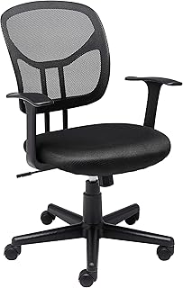 Mesh mid-back swivel office chair with armrests and lumbar support