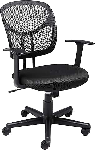Mesh mid-back swivel office chair with armrests and lumbar support