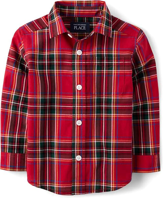 Baby Boys and Toddler Long Sleeve Button Shirt