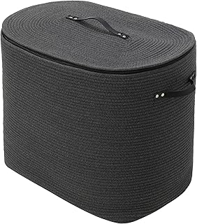 Large Cotton Rope Rectangular Basket with Lid and Zipper