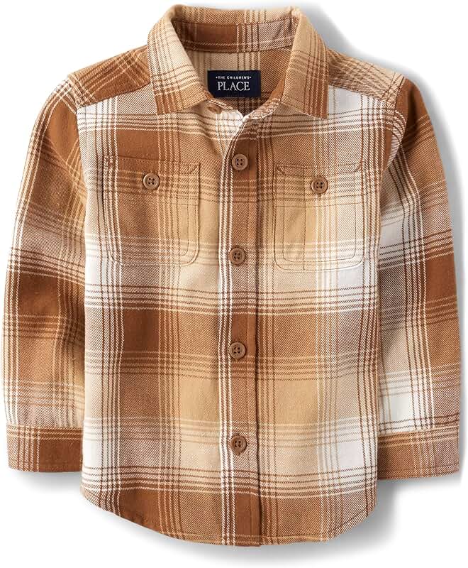 Baby Boys and Toddler Long Sleeve Plaid Flannel Shirt