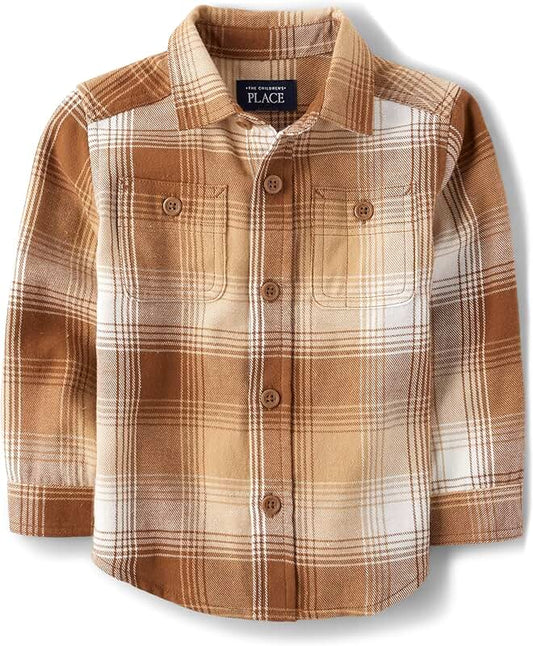 Baby Boys and Toddler Long Sleeve Plaid Flannel Shirt
