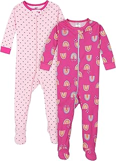 Baby Girls' Two-Pack Footed Pajamas