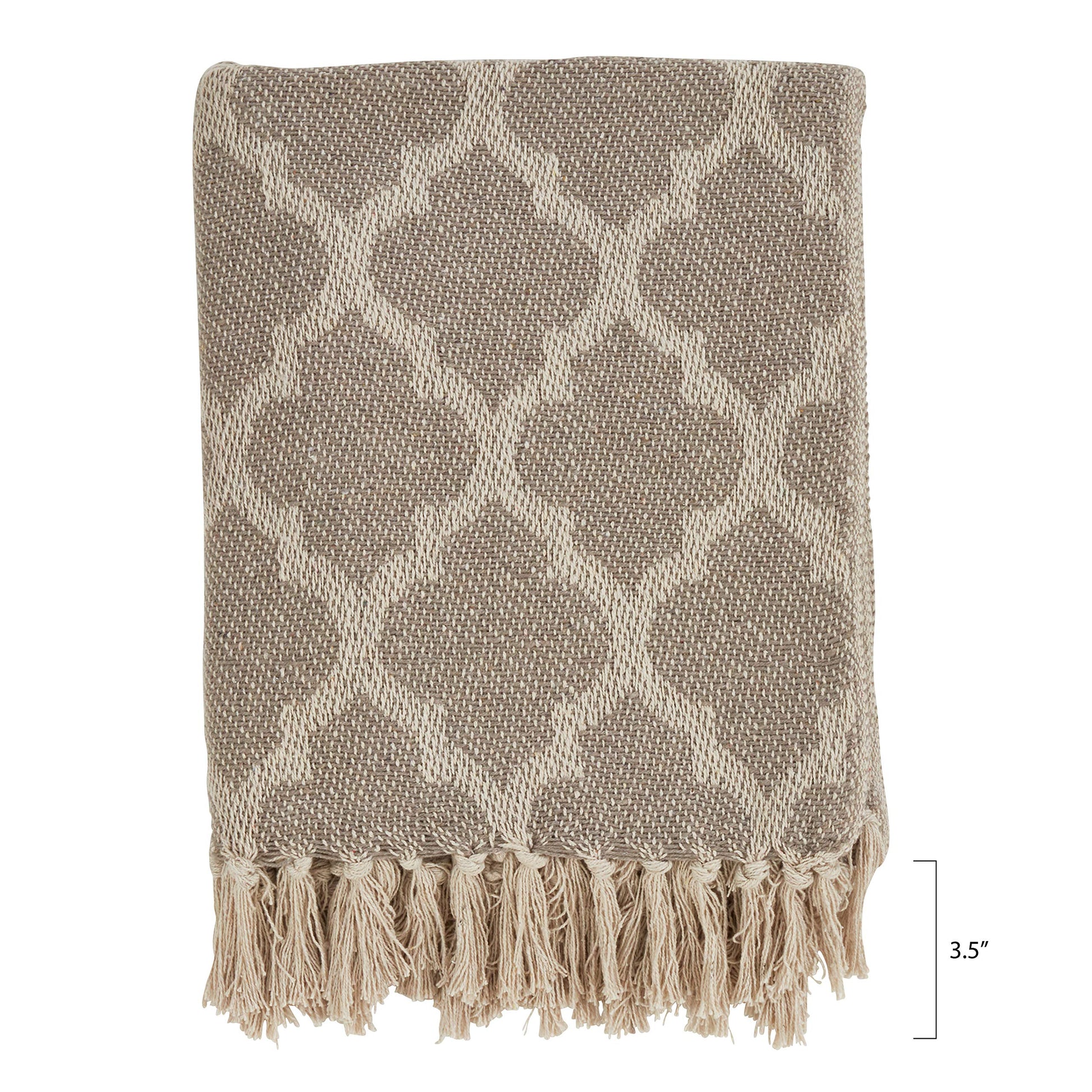 Sevan Moroccan Tile Cotton Throw, 50" x 60", Grey