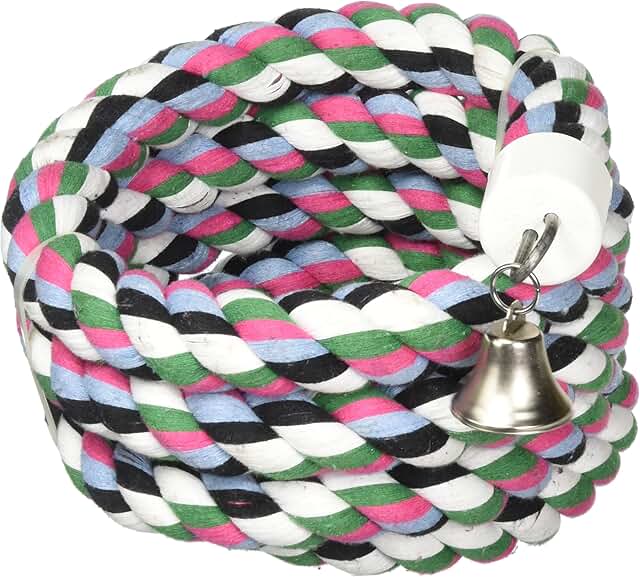 Happy Beaks Cotton Rope Bird Toy with Bell