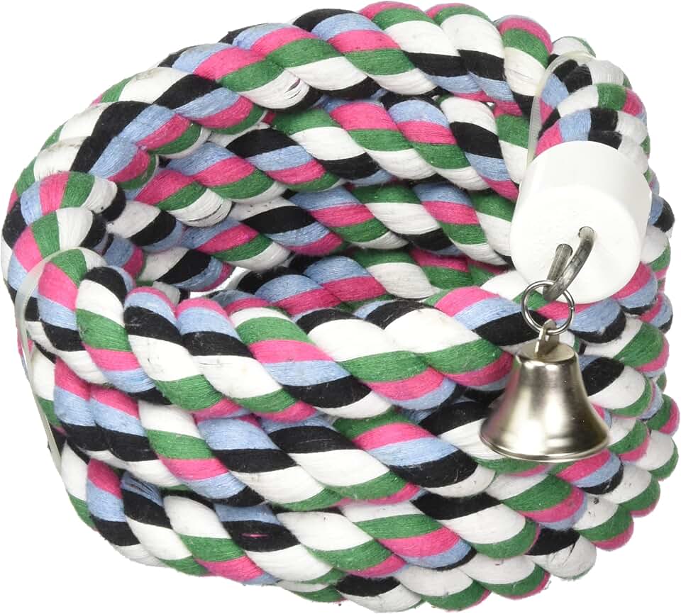 Happy Beaks Cotton Rope Bird Toy with Bell
