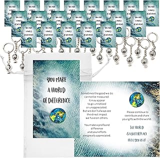 20 Appreciation Mini Cards and Globe Keychains