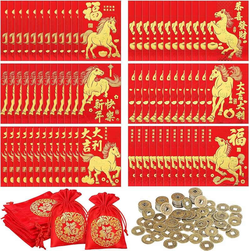 204 Red Horse Year Lucky Money Envelopes