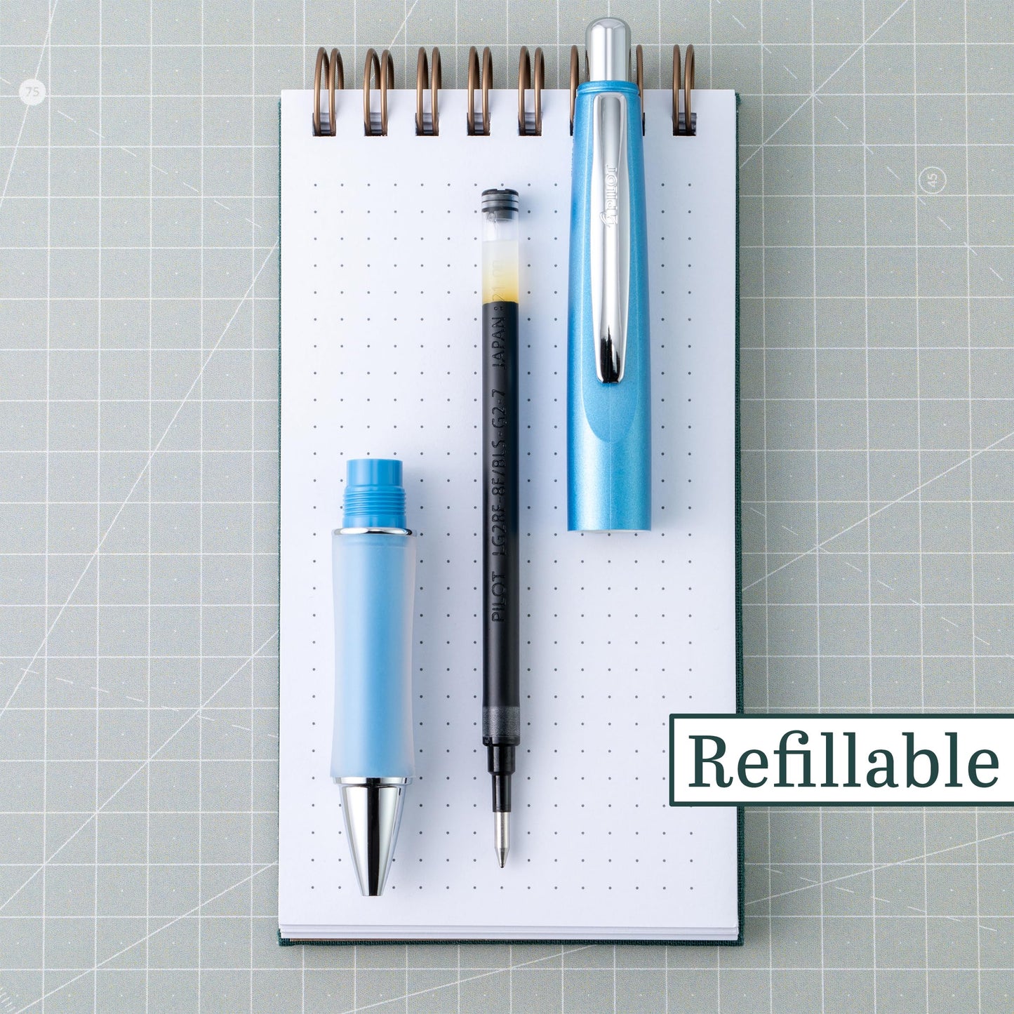 Refillable Retractable Gel Pen with Fine Point Black Ink