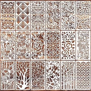 Reusable floral and leaf texture stencils for crafts