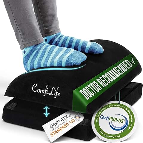 Adjustable Memory Foam Foot Rest for Desk Use