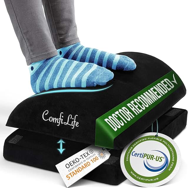 Adjustable Memory Foam Foot Rest for Desk Use