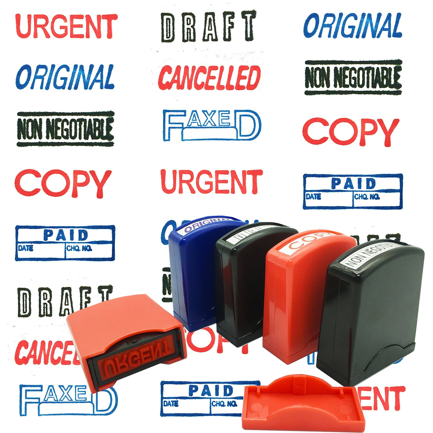 Set of 8 Self-Inking Office Message Stamps