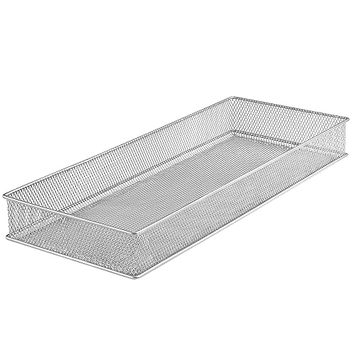 Silver Mesh Drawer and Shelf Organizer Bins