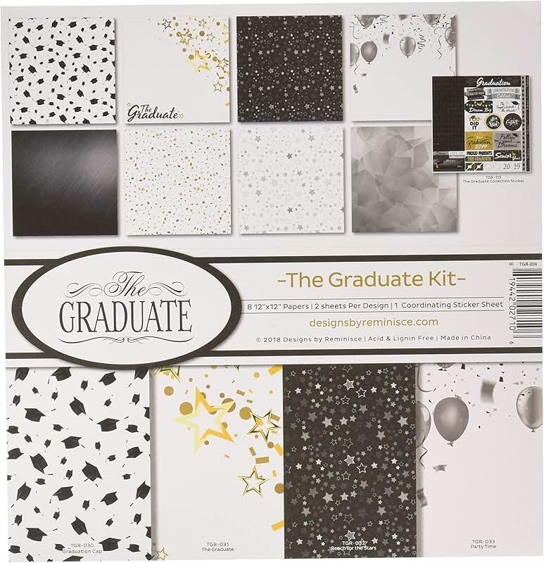 Graduate Scrapbook Collection Kit in Multiple Colors