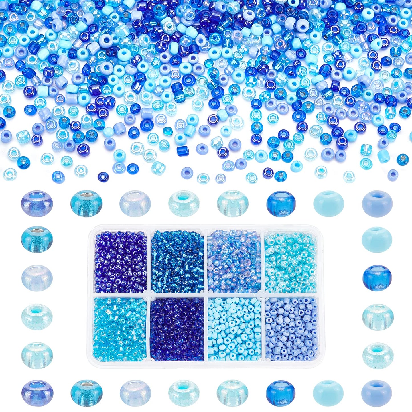 Blue Seed Beads for Jewelry Making and Crafts