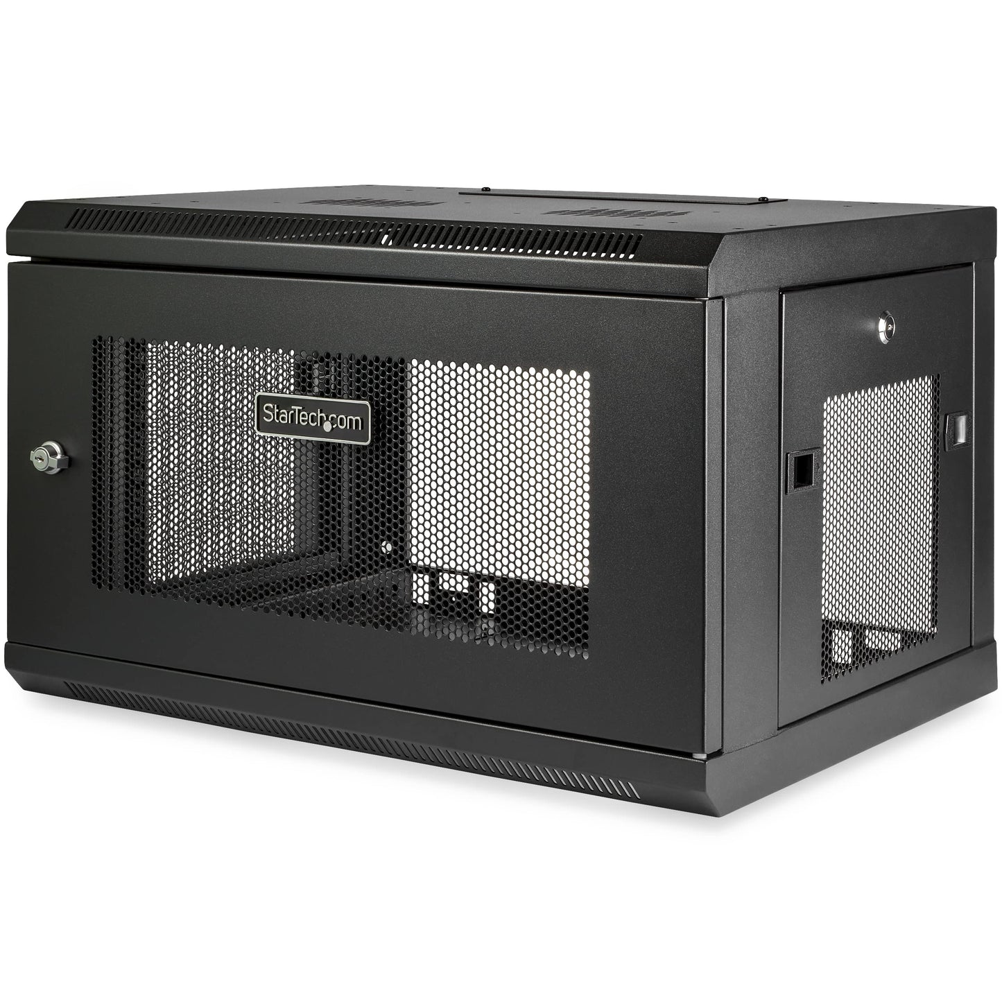 2 Post 6U 19" Wall Mount Network Cabinet - 15" Deep Locking IT Switch Depth Enclosure - Vented Computer/Electronics Equipment Data Rack w/Shelf & Hook & Loop Tape /Assembled (RK616WALM)