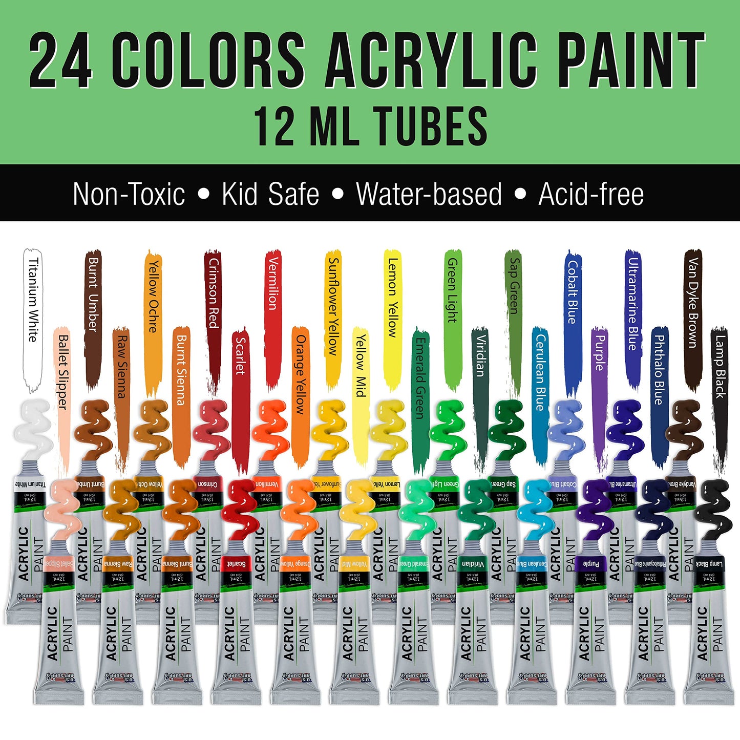 U.S. 60-Piece Artist Acrylic Painting Set