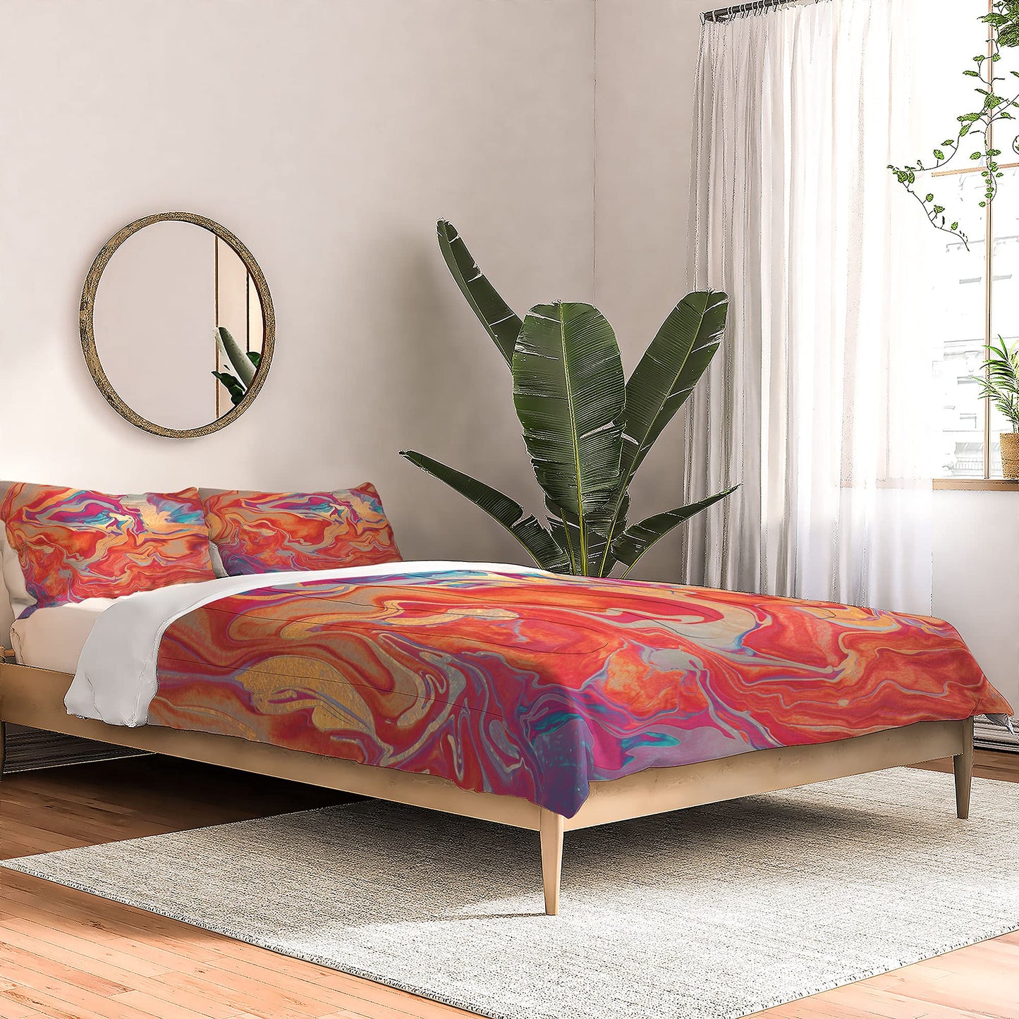 2021 Cotton Comforter, King, Monika Strigel 1P DRAMAQUEEN Gold and