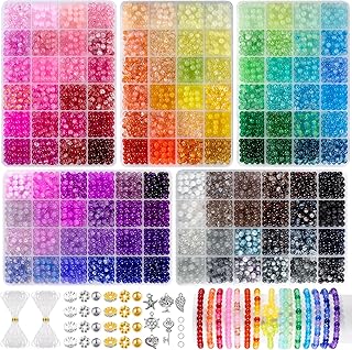 120-Color Glass Beads Bracelet Making Kit with Charms