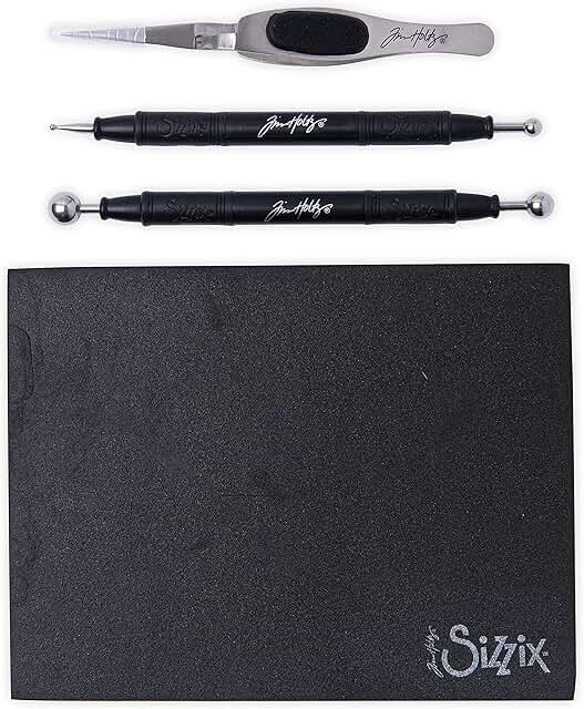 Black paper sculpting set for scrapbooking and cardmaking