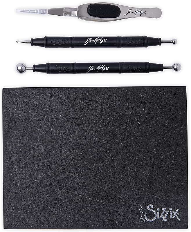 Black paper sculpting set for scrapbooking and cardmaking