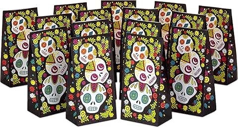 Day of the Dead Party Favor and Treat Bags, 15 Count