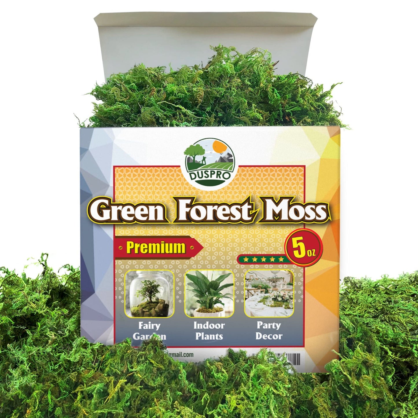 Artificial Green Moss for Decor, 140g