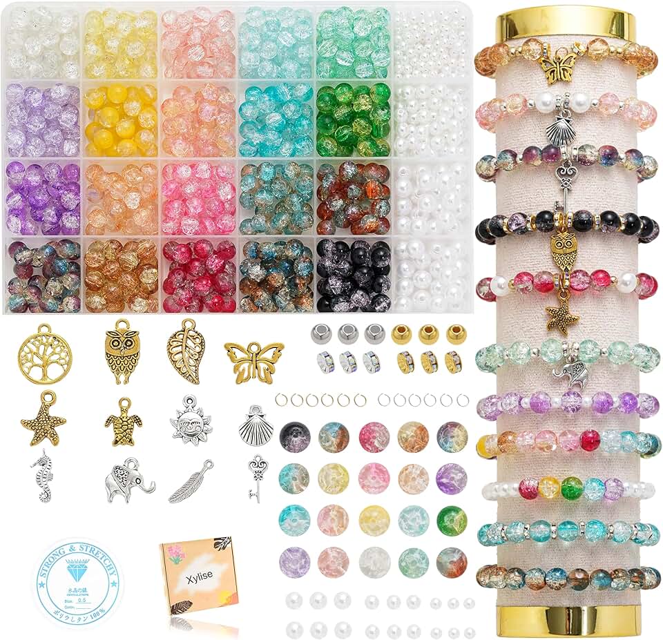 Glass Beads Bracelet Making Kit with 20 Colors