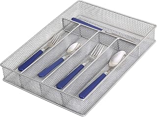 Metal Silverware Organizer with 5 Compartments
