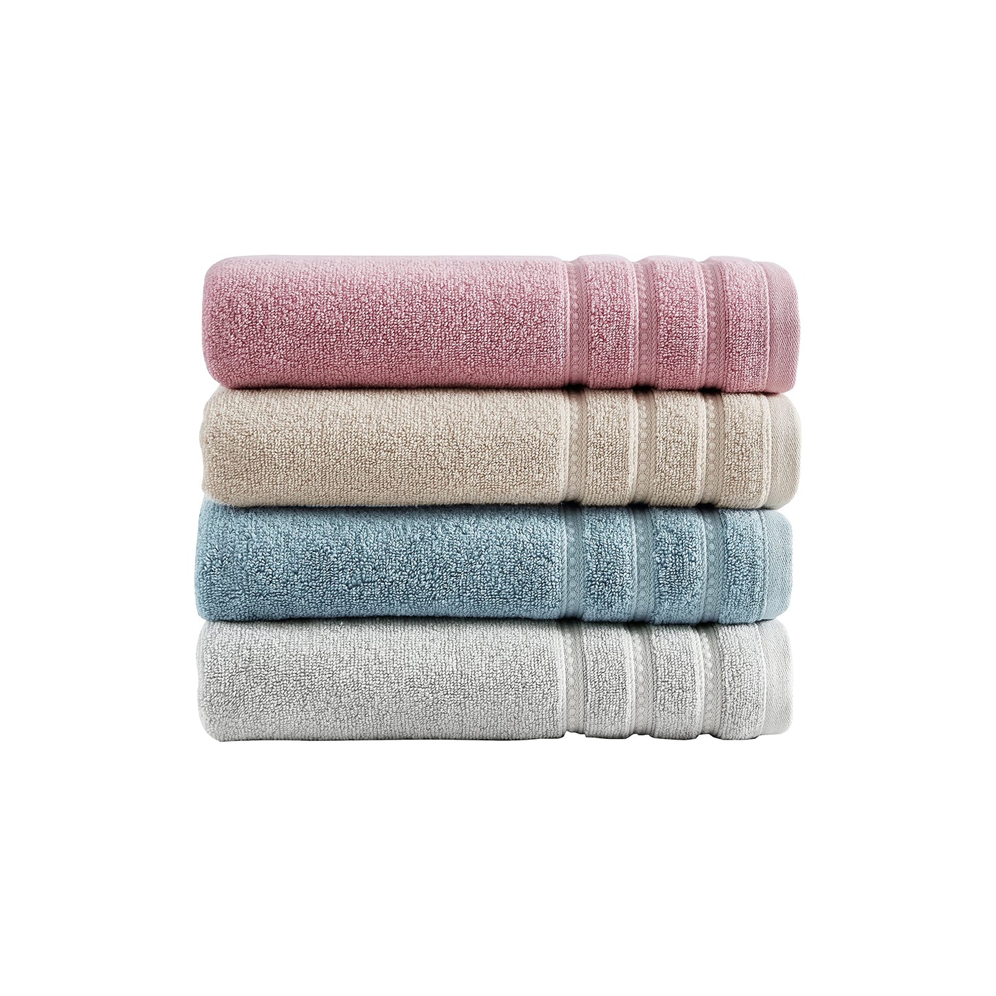  Wakefield  Towel Set-100% Cotton, Super Soft  Absorbent, Medium Weight, 6 Piece, Pink