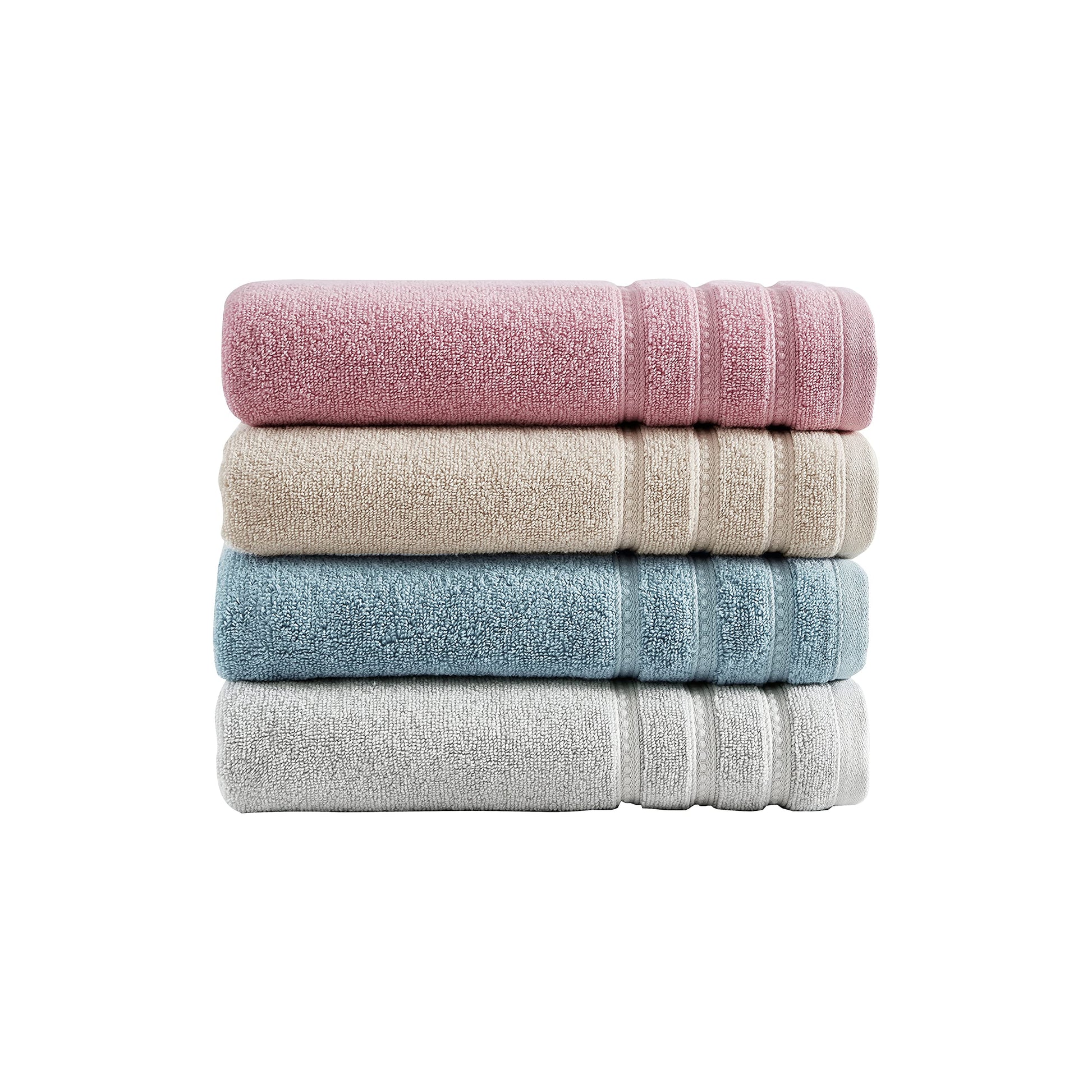  Wakefield  Towel Set-100% Cotton, Super Soft  Absorbent, Medium Weight, 6 Piece, Pink