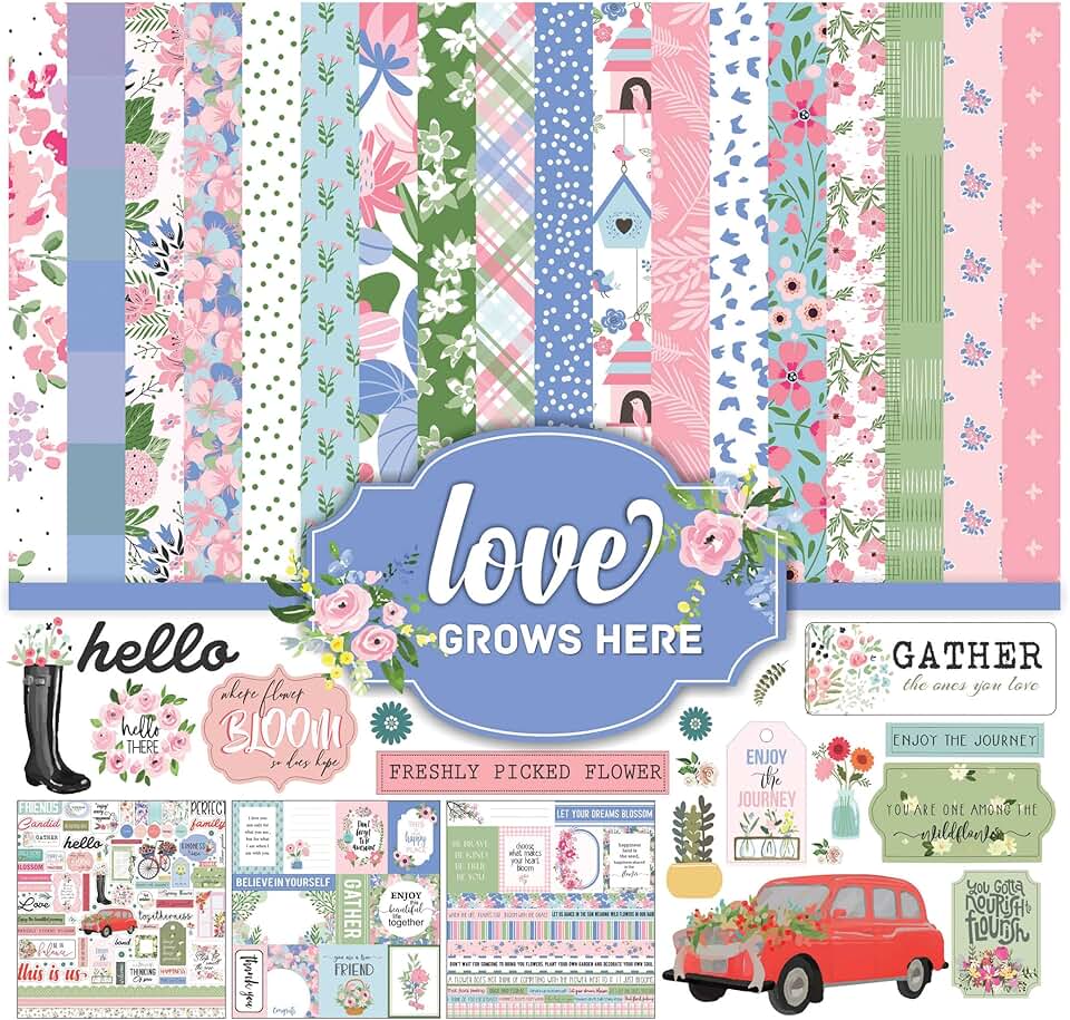 Pastel Floral Double-Sided Scrapbook Paper Pack