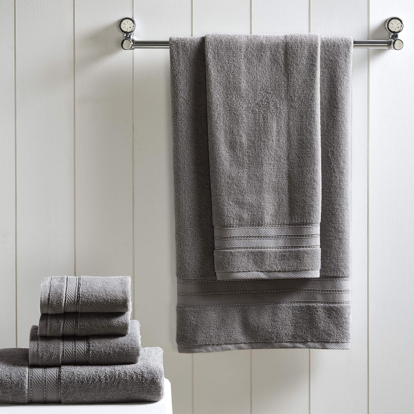Spun Loft 6-Piece 100% Combed Cotton Towel Set  Bath Towels, Hand Towels,  Washcloths  Super Absorbent  Quick Dry  600 GSM  Soft  Plush, Charcoal