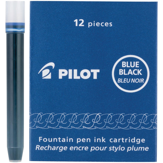 Blue and black fountain pen ink cartridges, pack of 2