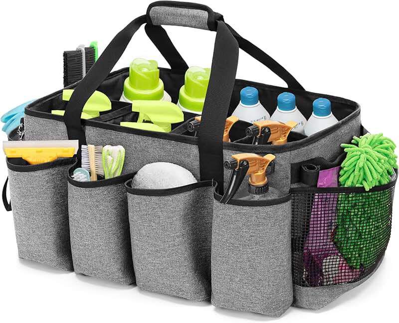 Large Cleaning Caddy with Handles for Tools and Supplies
