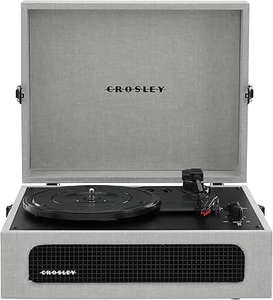 Vintage Portable Vinyl Record Player with Bluetooth and Built-in Speakers