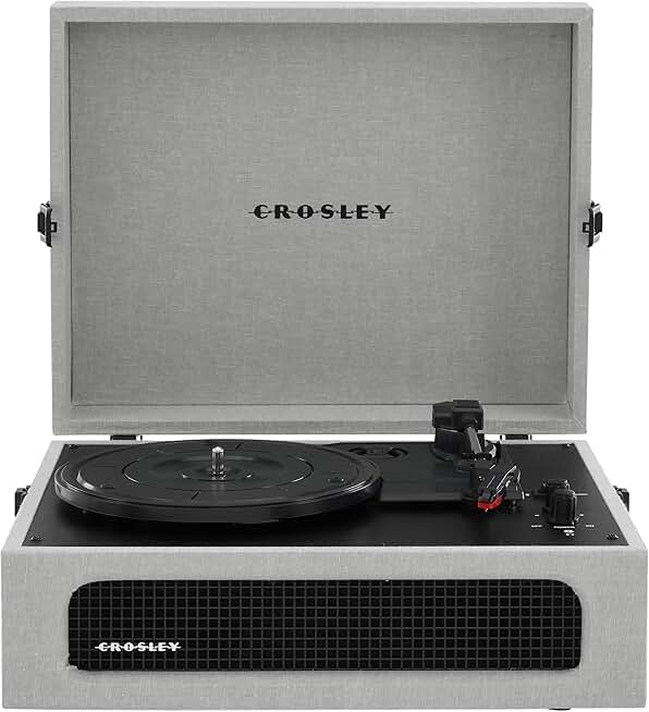 Vintage Portable Vinyl Record Player with Bluetooth and Built-in Speakers