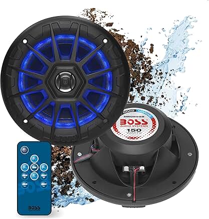 Marine 5.25-Inch Speakers, Weatherproof, 150W Pair