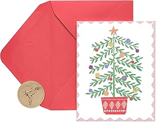 20 Christmas Cards with Envelopes and Tree Design