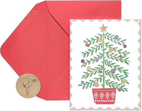 20 Christmas Cards with Envelopes and Tree Design