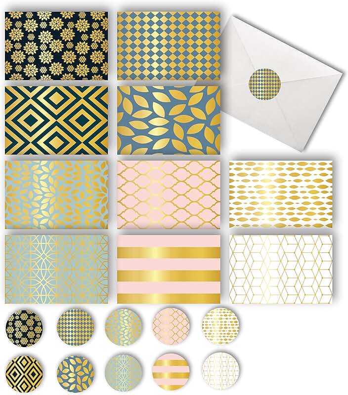 Set of 50 blank cards with envelopes and stickers