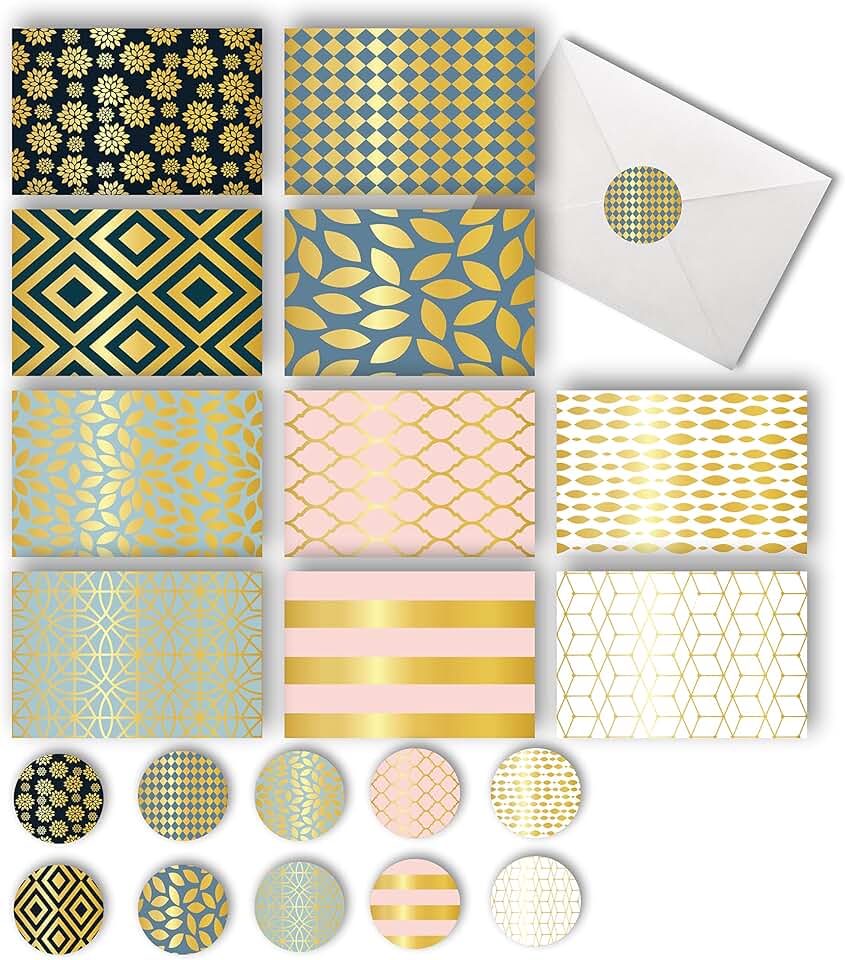 Set of 50 blank cards with envelopes and stickers