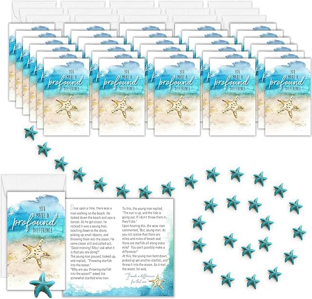 30 Starfish Appreciation Greeting Cards with Envelopes