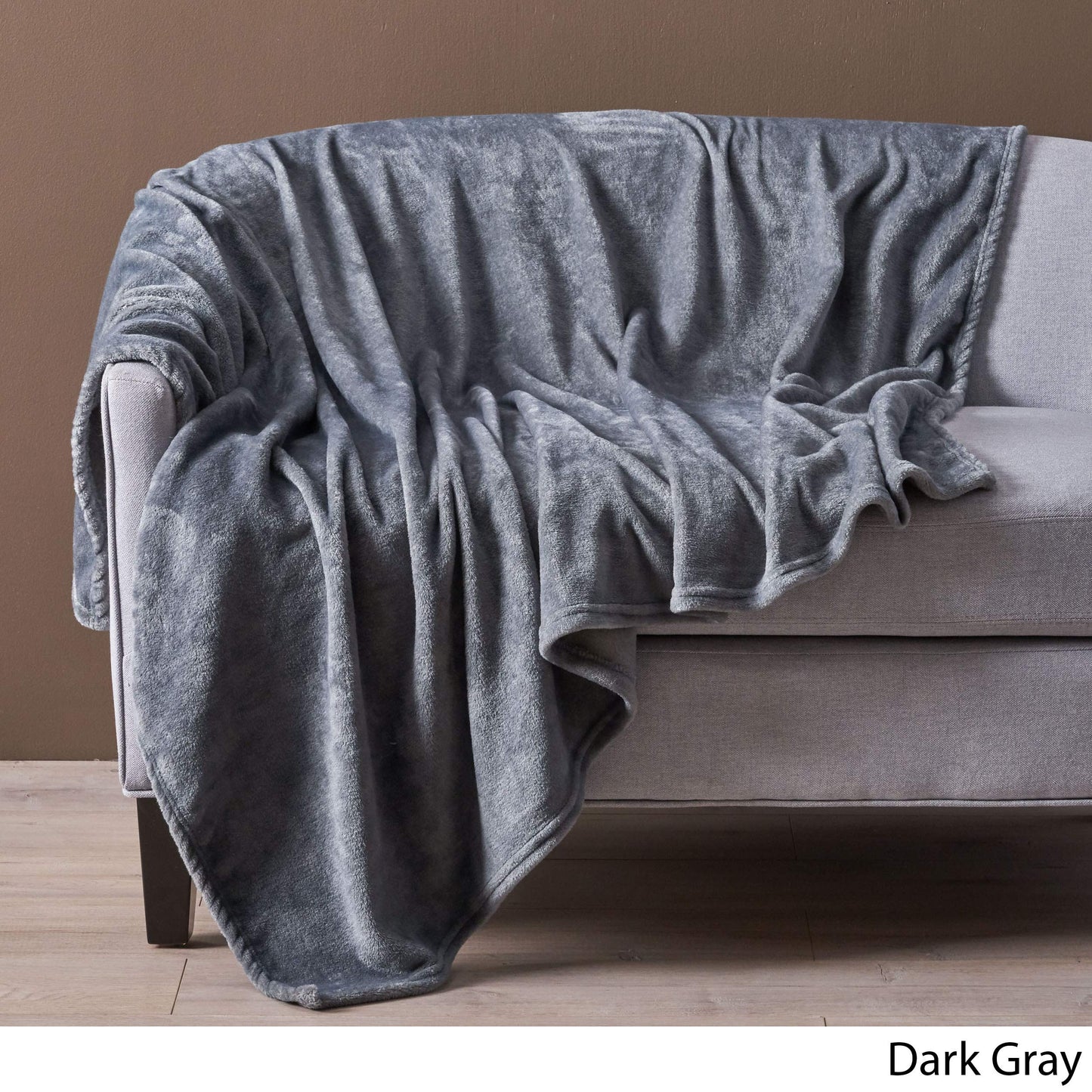 Jaelynn Flannel Throw Blanket, Dark Gray