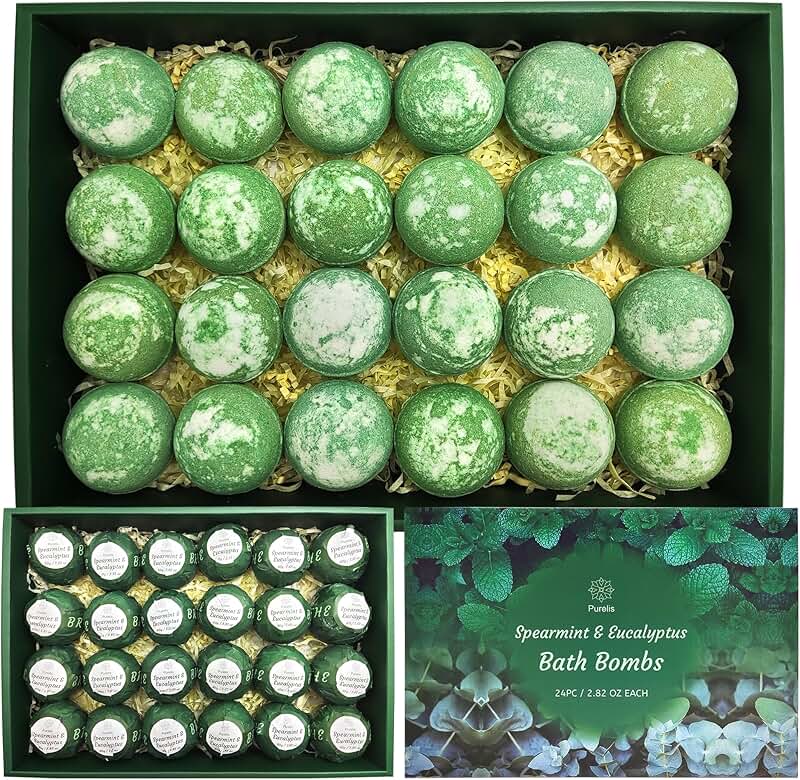Handmade 24 Spearmint and Eucalyptus Bath Bombs