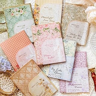 Set of 8 Vintage Floral Scrapbook Papers, 240 Pieces