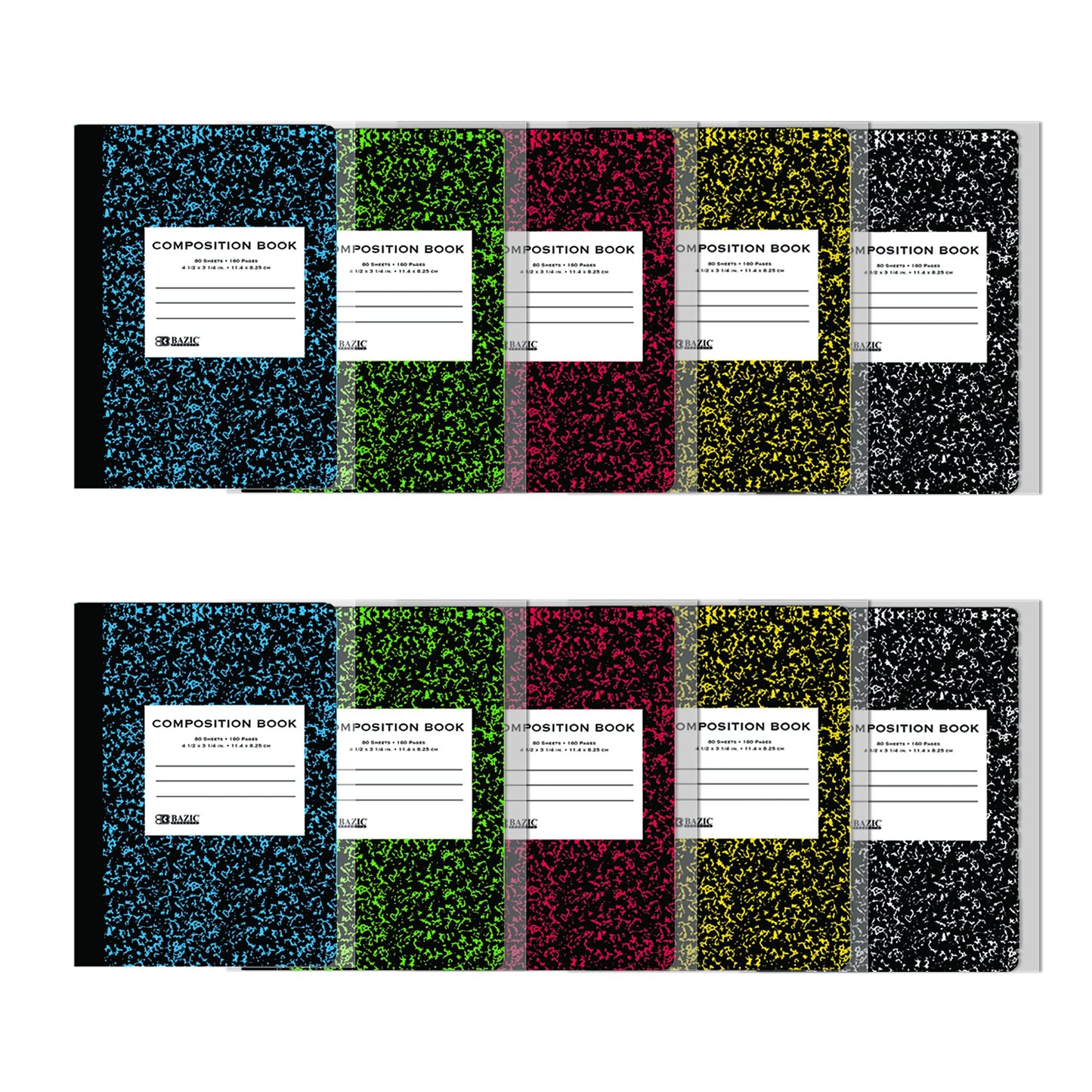 Small marble memo notebook, 80 sheets, 2 packs