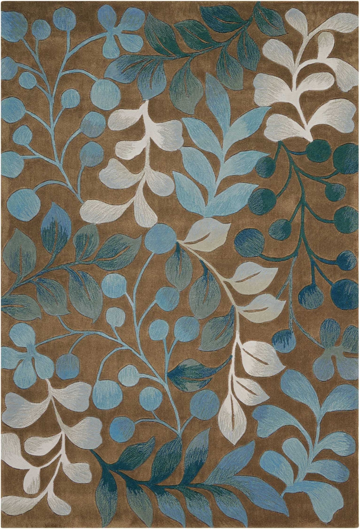 Contour Floral Mocha 2'6" x 4' Area Rug, Easy Cleaning, Non Shedding, Bed Room, Living Room, Dining Room, Kitchen 3x4)