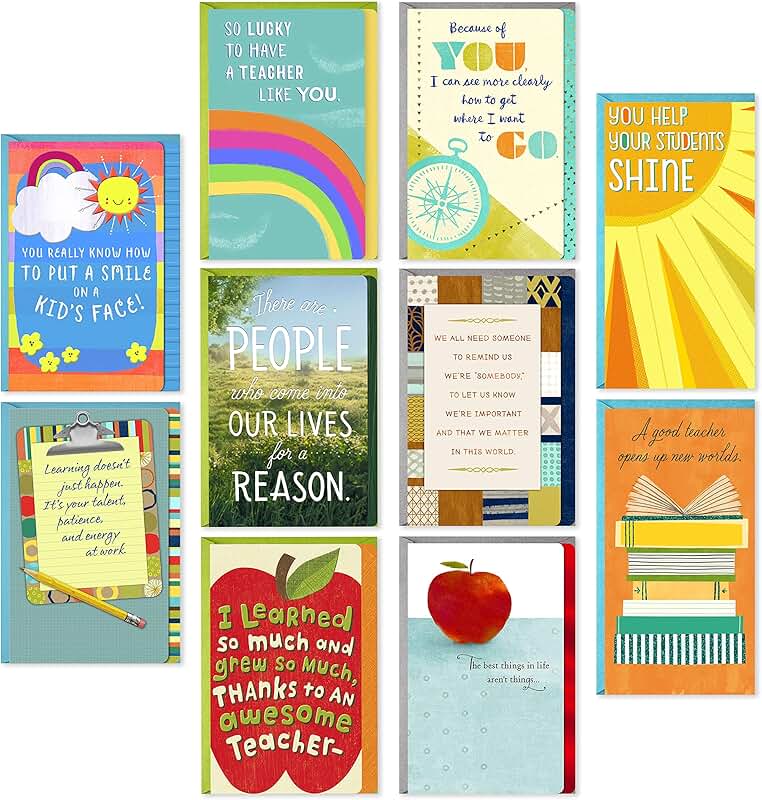 Teacher appreciation cards with gift card holders